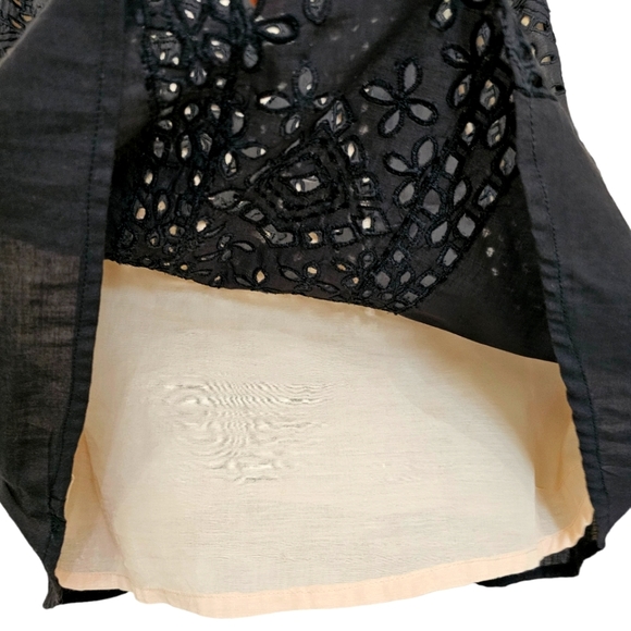 Anthropologie Kas Ny Black Iolet /Tan Shortsleeve Mock Turtleneck Dress - Picture 14 of 16